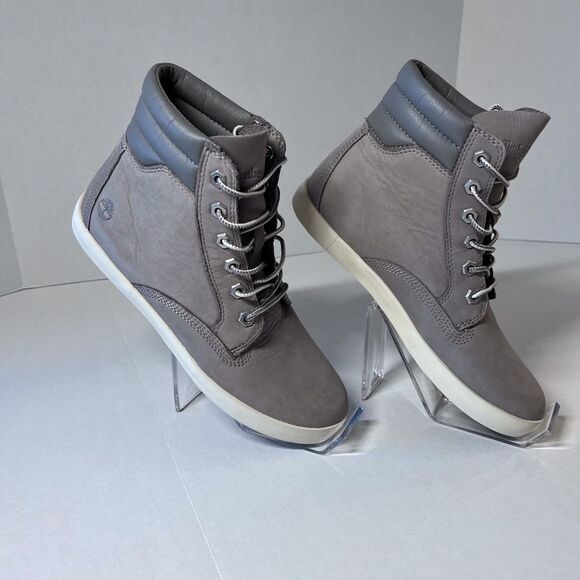 Timberland Shoes - Timberland Grey Lace-Up Women's Nubuck Boots Size 8.5